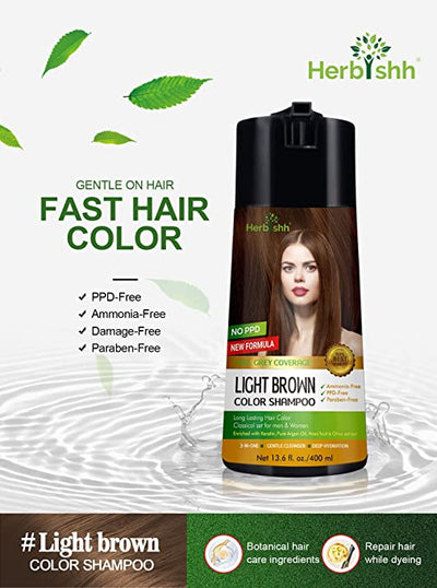 PPD FREE - 3 pcs Light Brown Color Shampoo - Herbishh