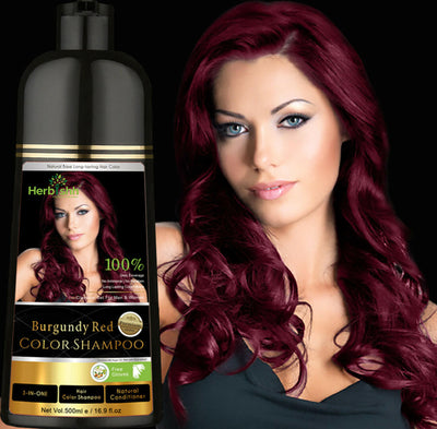 Burgundy Red Natural Hair Color Shampoo-1 bottle