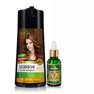 Hair Color Shampoo + Hair Treatment Argan Hair Oil