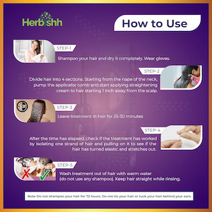 Herbishh Instant Hair Straightener Cream with Applicator Comb Brush & free hair mask